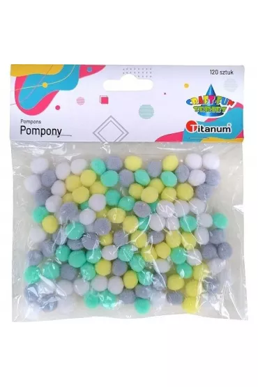 Titanum Pompony poliestrowe mix 10mm