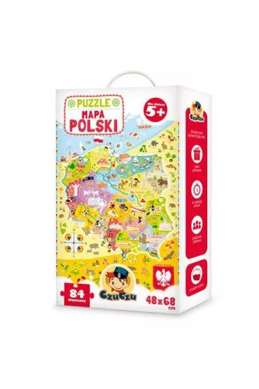 Puzzle 84 el. Mapa polski Bright Junior Media
