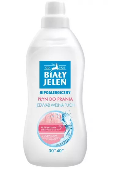Bia�y Jele� Hipoalergiczny p�yn do prania Jedwab We�na Puch 1 l