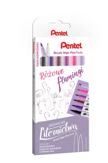 Pentel Zestaw do liternictwa Brush SESW30-ST6RFPL 6 kolor�w