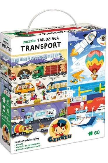 Puzzle 60 el. Tak dzia�a transport Bright Junior Media