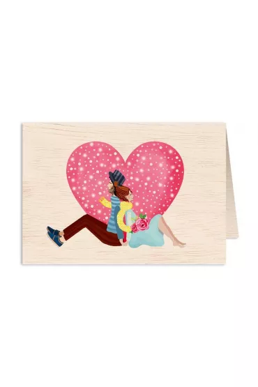 Cozywood Karnet drewniany C6 + koperta �lub Para M�oda serc
