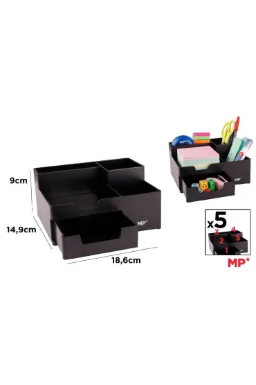 Mp Main Paper Organizer na biurko z szufladk� czarny