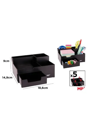 Mp Main Paper Organizer na biurko z szufladk� czarny