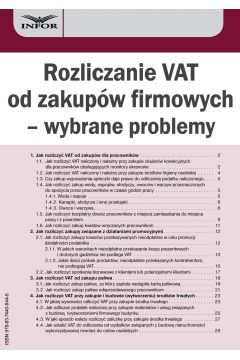 eBook Rozliczanie VAT od zakupw firmowych – wybrane problemy pdf