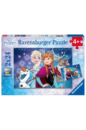 Puzzle 2x24 el. Kraina Lodu. Przyjaciele Ravensburger