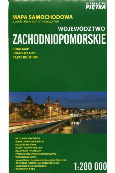 Wojew�dztwo zachodniopomorskie mapa samochodowa z podzia�em administracyjnym 1:200 00
