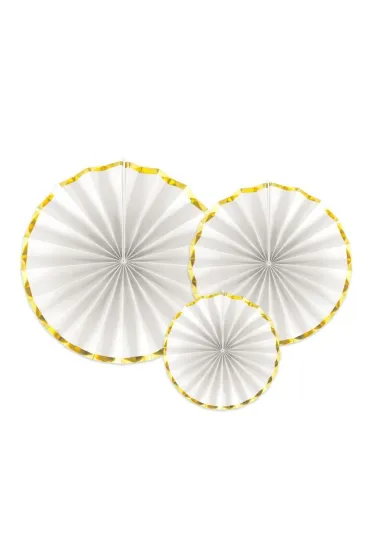 PartyDeco Rozety dekoracyjne bia�e 3 szt.