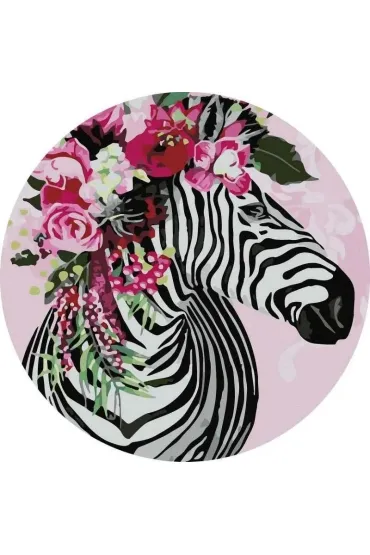 Twoje Hobby Malowanie po numerach okr�g�e - Fantastyczna zebra 40cm