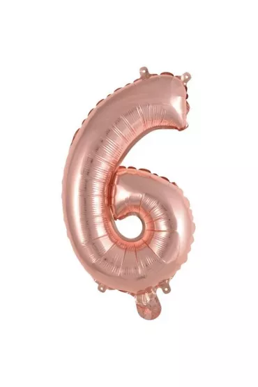 Amscan Balon foliowy mini cyfra 6 r�owe z�oto 29x40cm