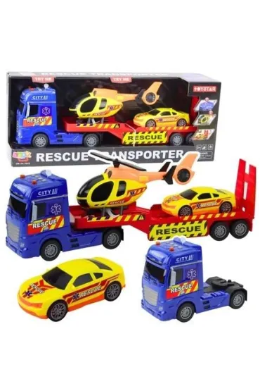 Zestaw ratowniczy ciarwka helikopter samochd Leantoys