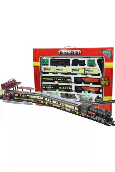 Kolejka gigant 7 wagon�w ze �wiat�em 10m LeanToys