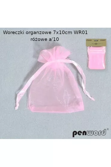 Penword Woreczki organzowe r�owe 7x10cm