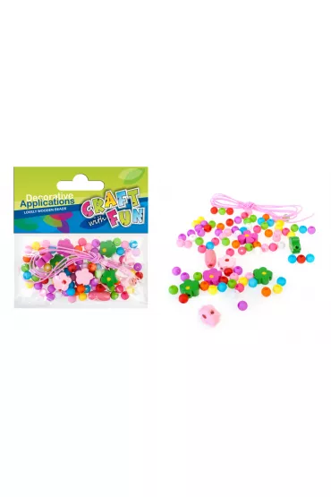 Craft with Fun Ozdoba dekoracyjna koraliki drewniana kwiat