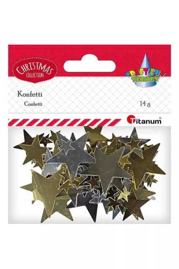 Titanum Konfetti Gwiazdki z�ote, srebrne 14g