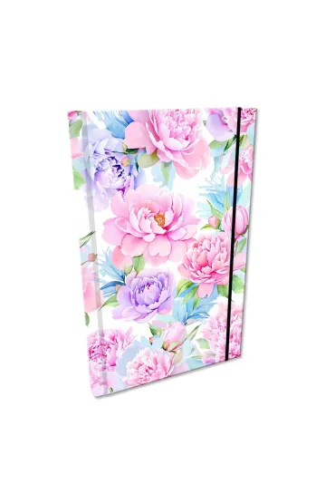 EV-Corp Notes A5 w kratk� z gumk� Soft Touch Kwiaty Pastel