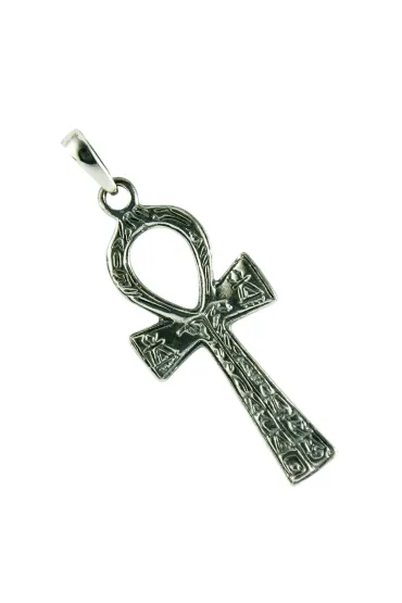 Sotis Krzy� Ankh z hieroglifami, oksydowany Ag925, 5,2g