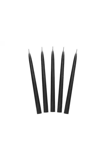 PartyDeco �wieca sto�kowa matowa czarna 24cm 10 szt
