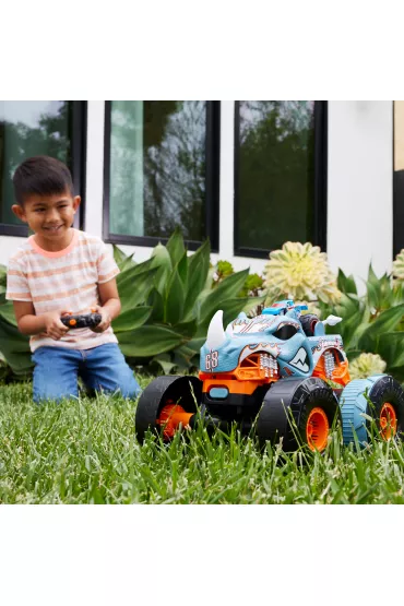 Hot Wheels Monster Trucks T R/C Rhinomite Mega Transformacja Pojazd zdalnie sterowany 1:12 HPK27 Mattel