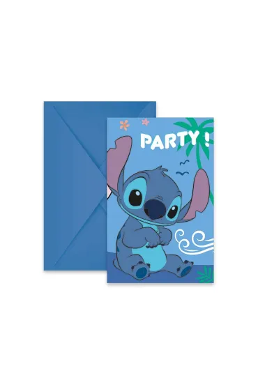Godan Zaproszenia z kopertami Stitch & Angel Disney 6 szt.