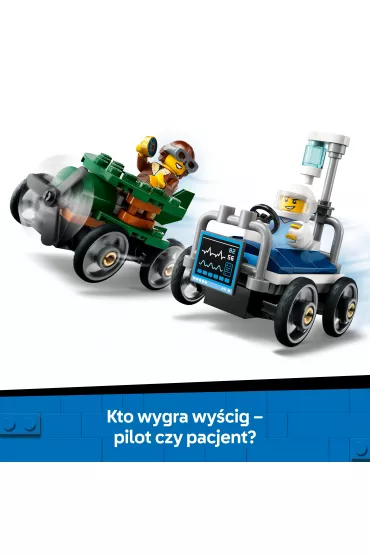 LEGO City Zestaw wy�cig�wek: samolot kontra ��ko szpitalne 60459