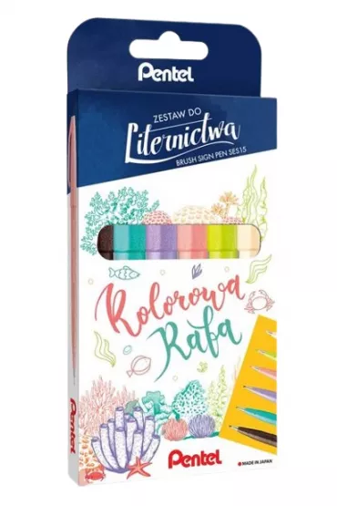 Pentel Zestaw do liternictwa Kolorowa rafa