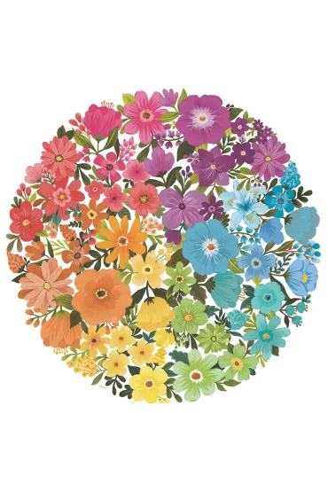 Puzzle okr�g�e 500 el. Circle of Colors. Paleta kolor�w. Kwiaty Ravensburger
