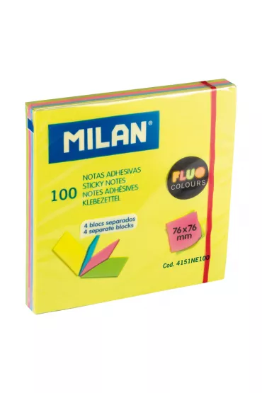 Milan Karteczki samoprzylepne Fluo 76 x 76 mm 100 szt.