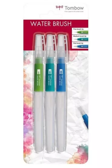 Tombow P�dzel wodny Water Brush r�ne ko�c�wki 3 szt.