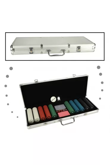 Poker zestaw do gry w walizce 500 �eton�w 2 talie kart