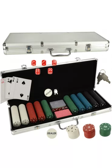 Poker zestaw do gry w walizce 500 �eton�w 2 talie kart