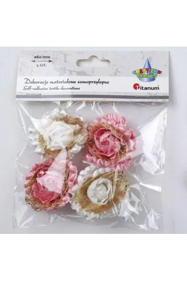 Titanum Dekoracje samoprzylepne materia�owe r�e 4 szt.