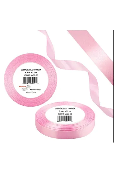 Brewis Wst��ka satynowa 6mm baby pink 32 m