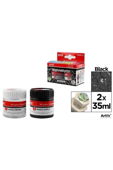 Artix Farba akrylowa czarna + �rodek do sp�ka� 2x35ml