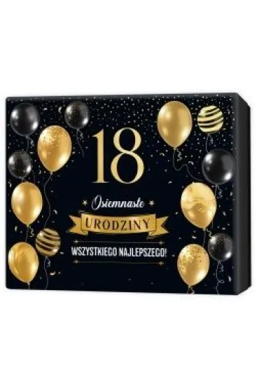 Pude�ko prezentowe 18 urodziny, czarne (22,5x17,5x4cm)