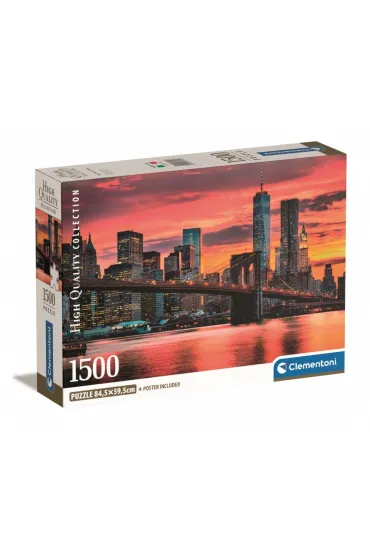 Puzzle 1500 el. Compact East River at dusk Clementoni