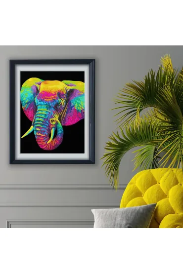 Diamond Dotz Haft diamentowy - Adults Flocked Neon Elephant 35.5x45.7cm