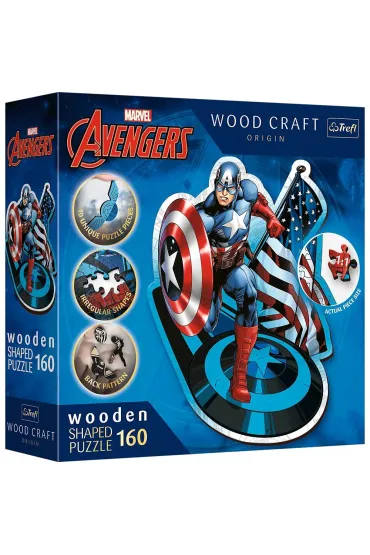Puzzle drewniane 160 el. Nieustraszony Kapitan Ameryka Trefl