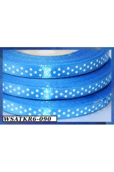 Wst��ka satynowa w kropki 6mm/22mb