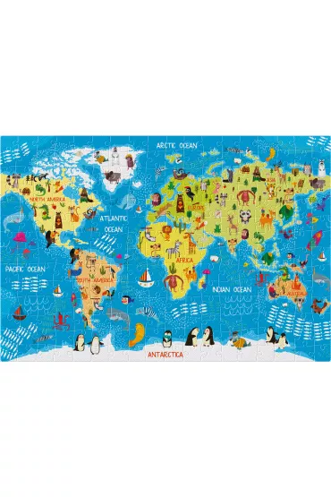 Puzzle 250 el. Kids World Map Interdruk