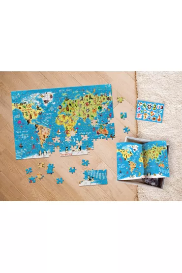 Puzzle 250 el. Kids World Map Interdruk