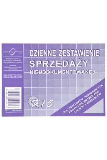 Michalczyk i Prokop Druk Dzienne zest. sprzeda�y nieudokumentowanej K15, MiP