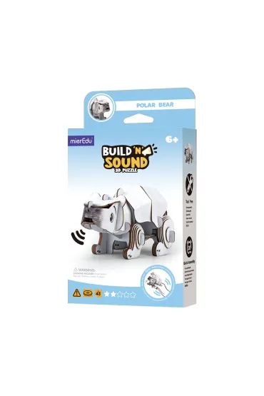 Puzzle 3D Buduj i s�uchaj Nied�wied� Polarny mierEdu