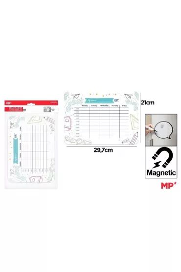 Mp Main Paper Planer magnetyczny tygodniowy z godzin. 29.7x21cm