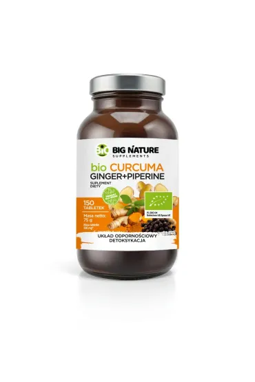 Big Nature Curcuma Ginger Piperine suplement diety 150 tab. Bio