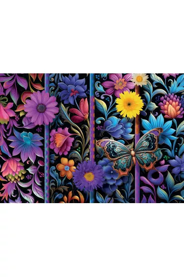 Puzzle 500 el. Kwiaty i motyl Educa