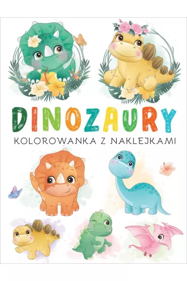 Dinozaury. Kolorowanka z naklejkami