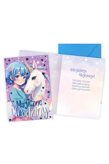 Kukartka Karnet urodziny dzieci�ce anime, dziewcz�ce, jednoro�ec PR-562