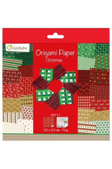 Avenue Mandarine Papier origami Christmas 20 x 20 cm 60 kartek