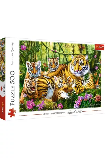 Puzzle 500 el. Rodzina tygrys�w Trefl